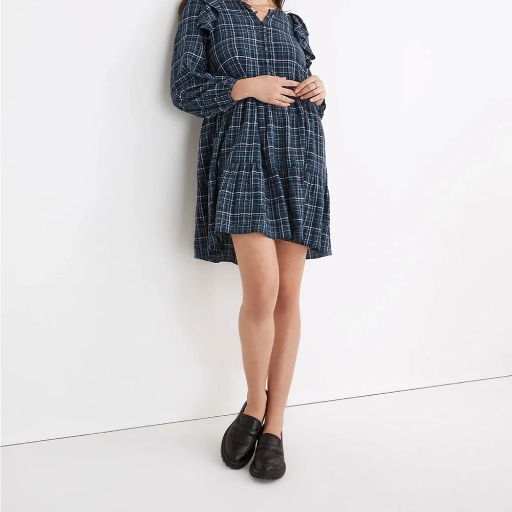 Madewell Gauze Ruffle-Trimmed Mini Dress - Picture 4 of 12